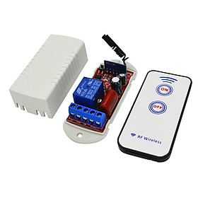 12V 1 Channal RF Wireless Relay Module with Case Remote Control White