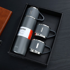 Mua Set Bình Giữ Nhiệt + 2 Ly Cách Nhiệt Vacuum Flask 500ml Inox Cao Cấp - Hàng Chính Hãng