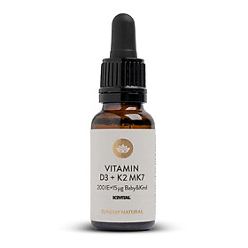 Thực phẩm bảo vệ sức khỏe Vitamin D3K2 MK7 Sunday Natural 20ml nhập khẩu từ Đức bổ sung D3K2 cho bé từ sơ sinh