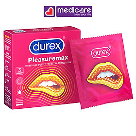 Bao cao su DUREX pleasuremax hộp 3 cái