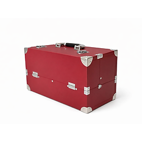 Loại 1 - Cốp mỹ phẩm cao cấp Hana bọc gốc inox, đựng dụng cụ make up trang điểm, nail, mi có khóa tặng kèm dây đeo size 40x21x26 cm nhiều màu tùy chọn