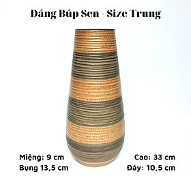 Mua Bình hoa gốm sứ cao trên 30cm dáng Búp Sen  lọ gốm sứ Bát Tràng  phong cách mộc mạc dùng cắm sen  các loại hoa dáng cao
