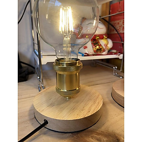 Mua Đèn Bàn retro đế Gỗ phong cách vingtage decor căn phòng ấm áp - có kèm bóng led điều chỉnh độ sáng