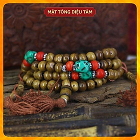 Vòng 108 hạt cầu nguyện xương bò Yak Tây Tạng tự nhiên