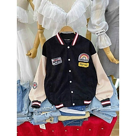 Áo Khoác Bomber Nhung Gân Phối Màu Cực Xinh đẳng cấp việt của thời trang kmg
