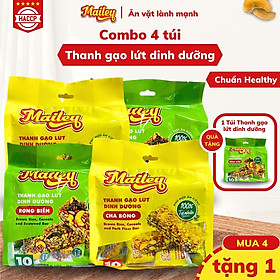 Thanh gạo lứt chà bông/rong biển mix hạt Mailey 100g - Bánh gạo lứt ăn kiêng hỗ trợ giảm cân MUA 4 TẶNG 1