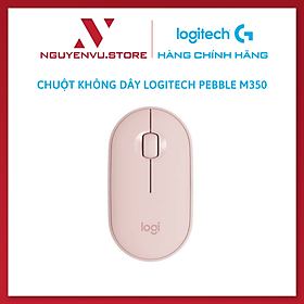 Chuột không dây Logitech Pebble M350 - Kết nối Bluetooth/ USB 2.4GHz, thiết kế mỏng, giảm ồn, phù hợp Mac / PC / Laptop - Màu