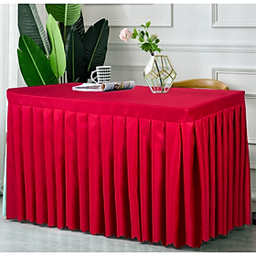 Mua Thảm/Khăn trãi bàn xếp ly vải Polyester màu đỏ (1m2  1m6  1m8)- thờ cúng