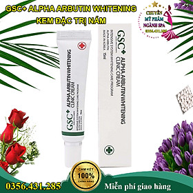 Kem hỗ trợ giảm thâm nám làm trắng da GSC ALPHA ARBUTIN WHITENING CLINIC CREAM 15ml, t rị nám tàn nhang hiệu quả