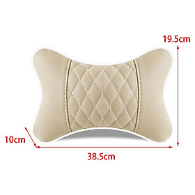 2  Headrest Artificial Leather Comfortable Car Pillow for Living Room