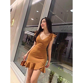 Đầm ôm tay bèo đuôi cá đan dây lưng siêu xinh