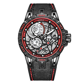 Đồng hồ đeo tay nam Quartz Dây da 3ATM dành cho nam giới-Màu đỏ