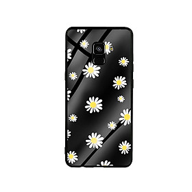 Ốp Lưng Kính Cường Lực cho điện thoại Samsung Galaxy A8 Plus - Cúc Họa Mi 01 - Hàng Chính Hãng