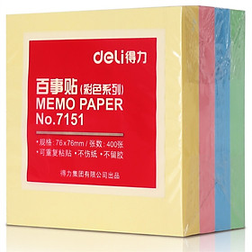 Giấy Ghi Chú Deli 7151 4 Màu (76 × 76mm)