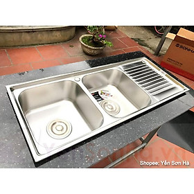 Mua Chậu rửa chén bát Sơn Hà S105 Inox Xịn 304 2 hố có bàn