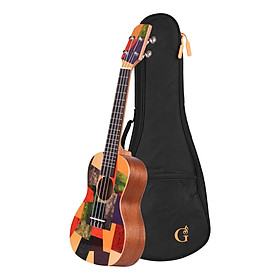 Đàn Ukulele bằng gỗ đầy màu sắc kèm túi đựng - 23 inch