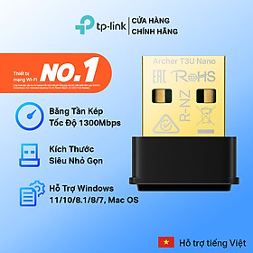 [Hàng Chính Hãng] Bộ Chuyển Đổi USB Wifi TP-Link Archer T3U Nano Chuẩn AC 1300Mpbs