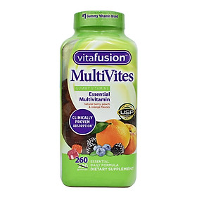 Kẹo Dẻo Bổ Sung Vitamin Cho Người Lớn Vitafusion MultiVites Multivitamin 260 Viên ( Mẫu Mới ) Hàng Nhập Mỹ bổ sung các vitamin và khoáng chất ,chống loãng xương và bôi trơn khớp