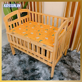 Giường Cũi - Nôi Cũi Cho Bé Từ Sơ Sinh Đến 3-4 Tuổi - Chất Liệu Gỗ Thông Tự Nhiên - Combo 3 Sản Phẩm - Kích thước 70 x 110 x 96cm ( R x D x C )
