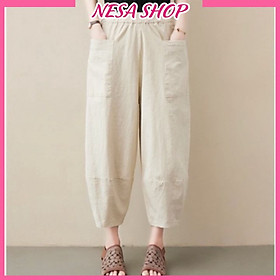 Quần nữ ống rộng lưng chun NeSa Shop, quần kiểu nữ form rộng bigsize chất liệu cao cấp mềm nhẹ mát QNH.65