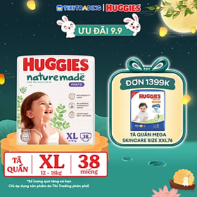 [NHẬP KHẨU] TÃ QUẦN HUGGIES NATUREMADE M58/L44/XL38/XXL26