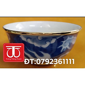 Mua BỘ 6 BÁT VÀ BỘ 10  BÁT BỊT ĐỒNG VẼ LONG ẨN .ĐK BÁT 11 5CM