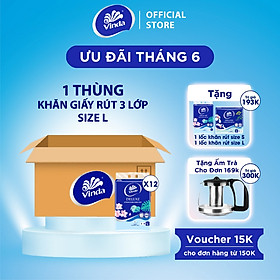 Khăn giấy rút cao cấp Vinda Deluxe 3 lớp 110 tờ size L (4 Gói)