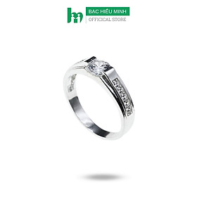 Nhẫn Nam Bạc Ta Đơn Giản Đính Đá Cao Cấp Bạc Hiểu Minh NA039