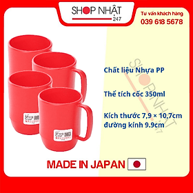 Combo Cốc nhựa uống nước Inomata nội địa Nhật Bản - Đỏ