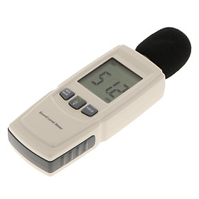 30-130dB LCD Digital Sound Pressure Level Meter Decibel Noise Tester White