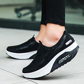 Ưu đãi đặc biệt giày nữ giày lười phong cách hàn quốc giày chạy bộ khuyến mãi mới nhất giày thường - đen
