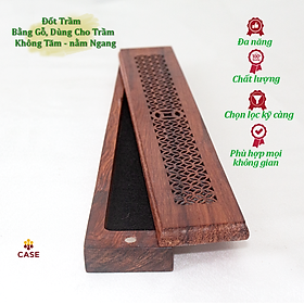 Mua Dụng cụ đốt trầm hương không tăm  hộp đốt trầm hương bằng gỗ hộp dài GO3