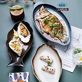 Fish Plate Ceramic Steamed Fish Plate Creative Fish Plate Household Chopped Pepper Fish Head Special Plate New Large Fish Plate