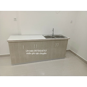 Mua Tủ bếp sẵn 2 bồn mặt gạch nhựa đài loan