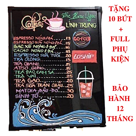 Mua  Hàng chất lượng có video thật  Bảng Viết Dạ Quang có đèn led  quảng cáo  menu nhà hàng 60x80cm ( Tặng kèm chân giá + 10 bút + Điều khiển + khăn lau)