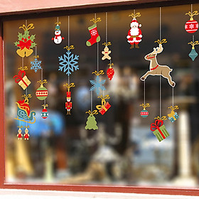 Decal dán tường, dán kính, trang trí Noen, quán cafe, nhà hàng, phòng khách- Dây tuần lộc đón Noen- mã sp HM92047