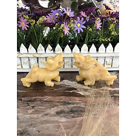 Mua Cặp Tỳ Hưu phong thủy đá ngọc hoàng long - Dài 11 cm