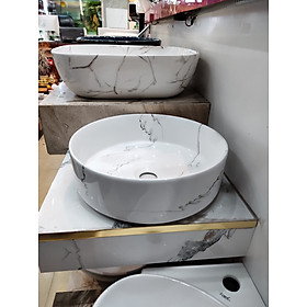 Mua CHẬU LAVABO ĐẶT BÀN HÌNH TRÒN VÂN KHÓI1