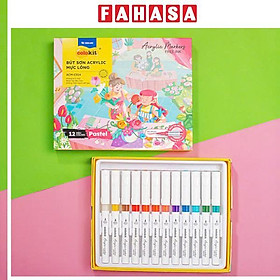 Hộp 12 Bút Sơn Acrylic Màu Pastel - Mực Lỏng - Colokit ACM-C014
