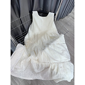 Váy Bầu Sát Nách Mùa Hè Azuno V84 Chất Liệu Cotton Ren May 2 Lớp Cao Cấp