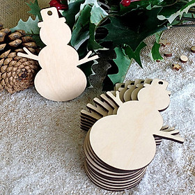20pcs Blank Wood Snowman Gift Tags DIY Craft Christmas Tree Decor Ornaments