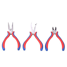 3pcs 4.5" Pliers Set Jewelry Pliers Mini Pliers DIY Jewelry Tool Set Ball Link Pliers Diagonal Pliers Long Nose Pliers