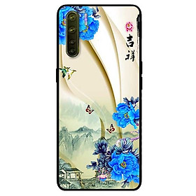 Ốp lưng dành cho Oppo Reno 3 - A91 mẫu Hoa Xanh và Bướm
