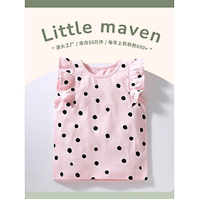 Áo thun bé gái, áo phông cộc tay trẻ em Little Maven 10-30kg