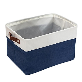 Collapsible Storage Bin Basket Storage Cube Bin With Handle Organizer Blue
