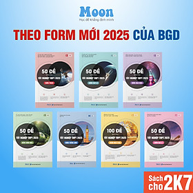 Sách ID Bộ Đề Minh Hoạ Ôn Thi THPT 2025 môn Toán, Lý, Hoá, Sinh, Anh, Văn, Sử, Địa Moonbook dành cho 2k7