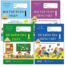 Sách - Combo Bài Tập Tuần và Đề Kiểm Tra 1 - Toán và Tiếng Việt học kì 1 - Kết nối tri thức với cuộc sống (4 cuốn)