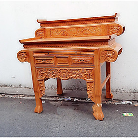 Mua Bàn thờ 2 tầng gỗ gõ đỏ 1m27 tay cuốn