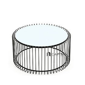 Mua Bàn Sofa mặt kính trong chân sắt sơn tĩnh điện màu đen TS KOPA-06 Nội thất Capta