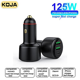 Bộ sạc xe USB 200W 125W Bộ sạc siêu nhanh 100W 65W PD TYP